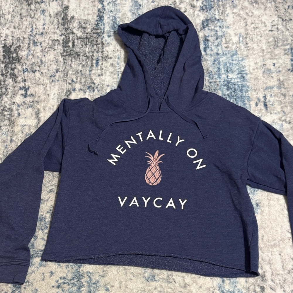 Aeropostale Navy Blue Hoodie with Pink Print